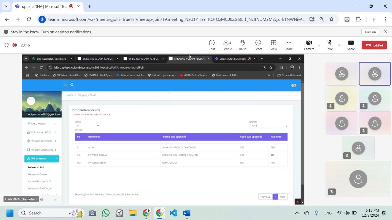 Meeting Elaborasi Fitur Bridging BPJS Columbia Hospital BSD