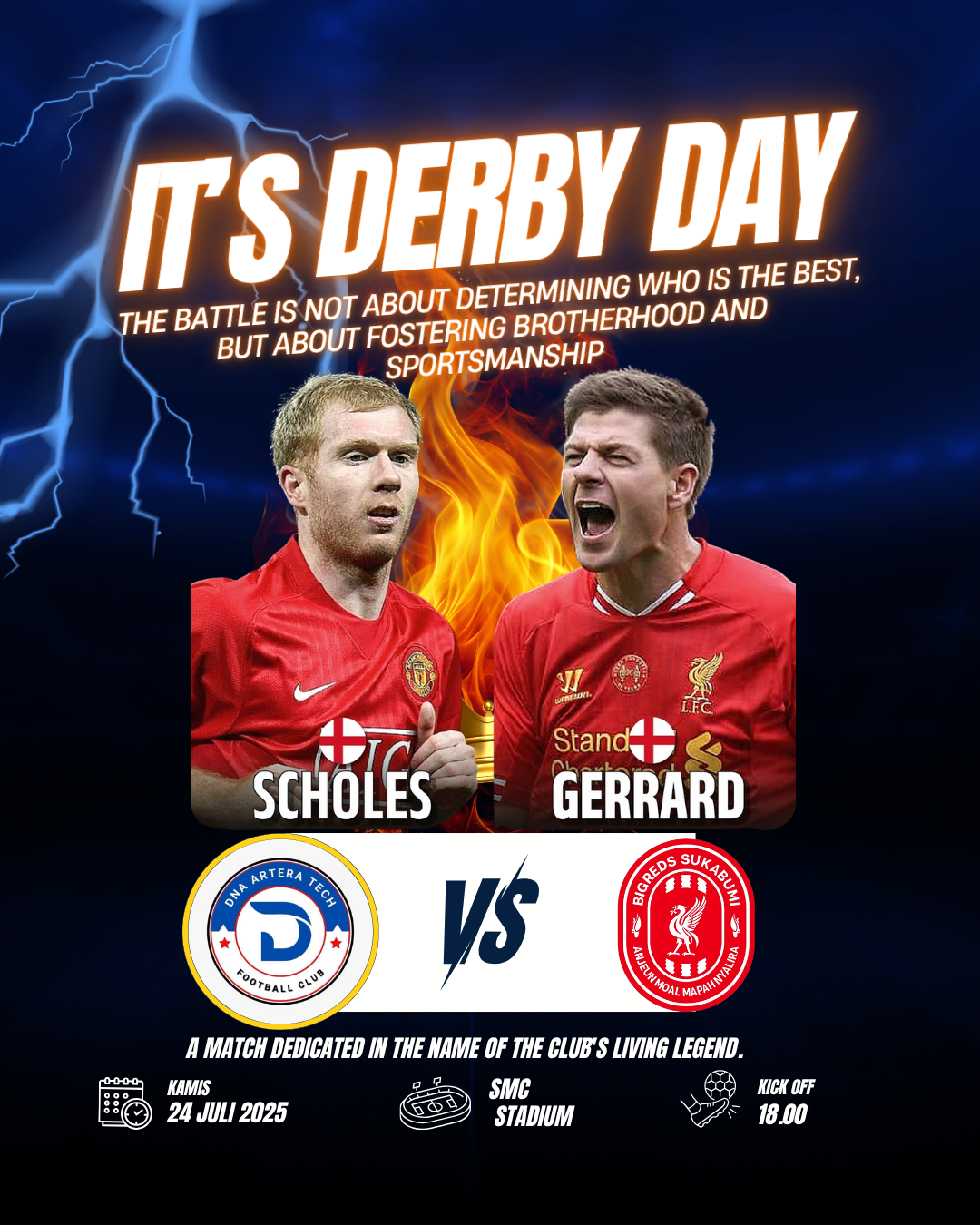 Preview Laga Sengit DNa Utd Indo vs Bigreds Sukabumi, Tribute to Paul Scholes & Steven Gerrard